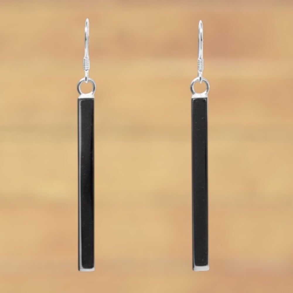Indio Jewelry Silver Long Bar on .925 Sterling Earrings #2147 - Picture 4 of 4